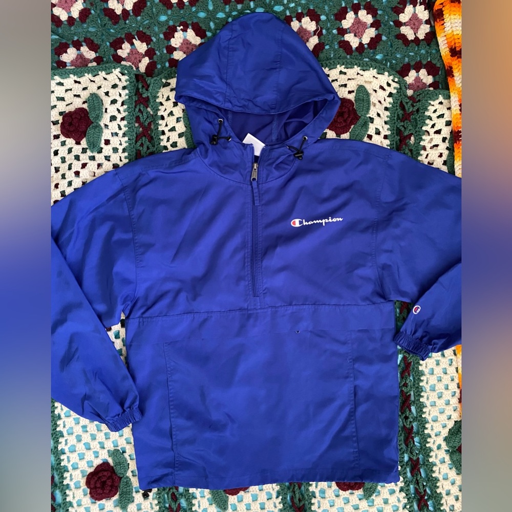 90s VINTAGE ROYAL BLUE CHAMPION WINDBREAKER
